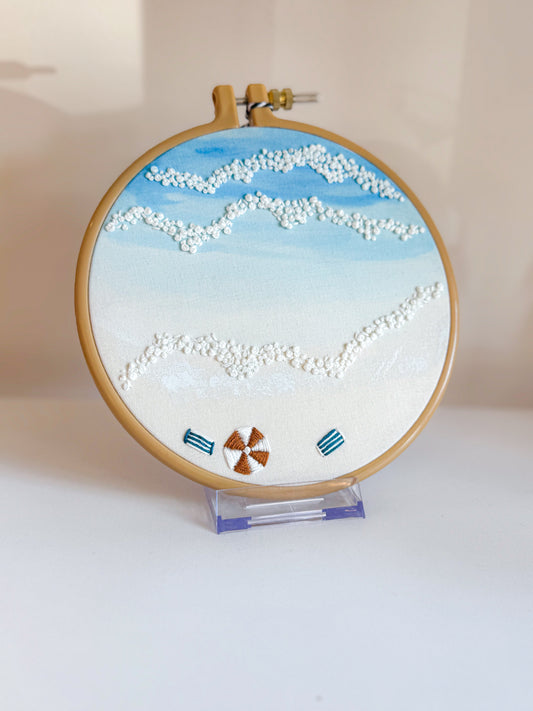 Beach Embroidery Wall Art