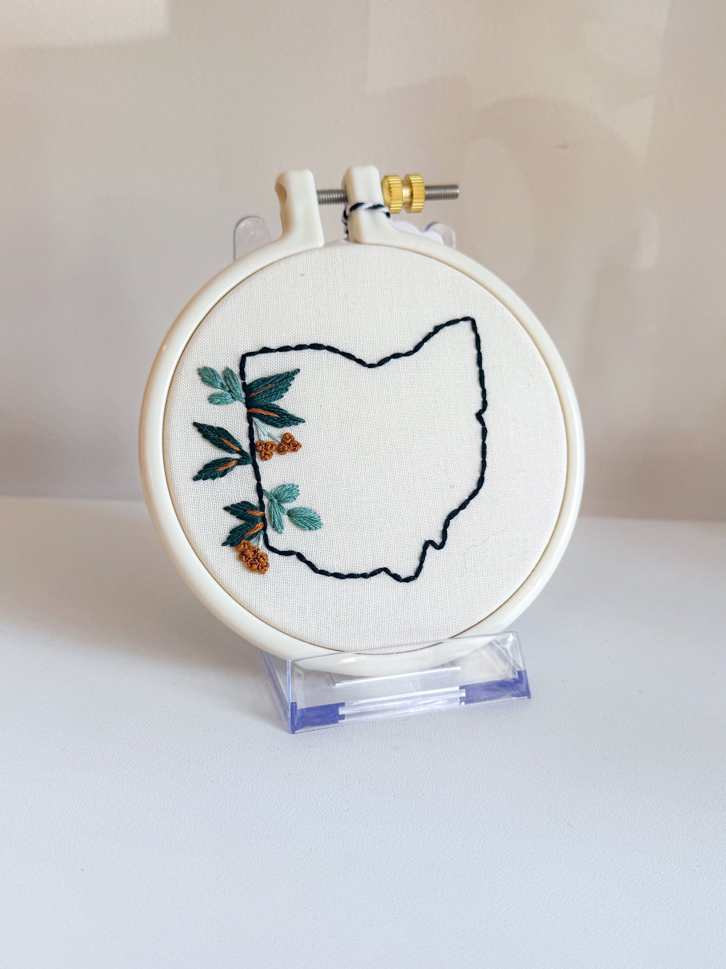 Ohio Floral Embroidery Wall Art