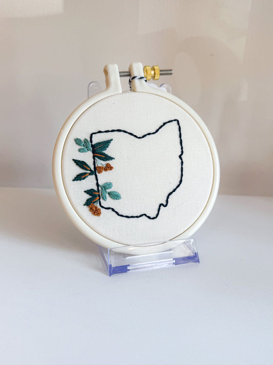 Ohio Floral Embroidery Wall Art