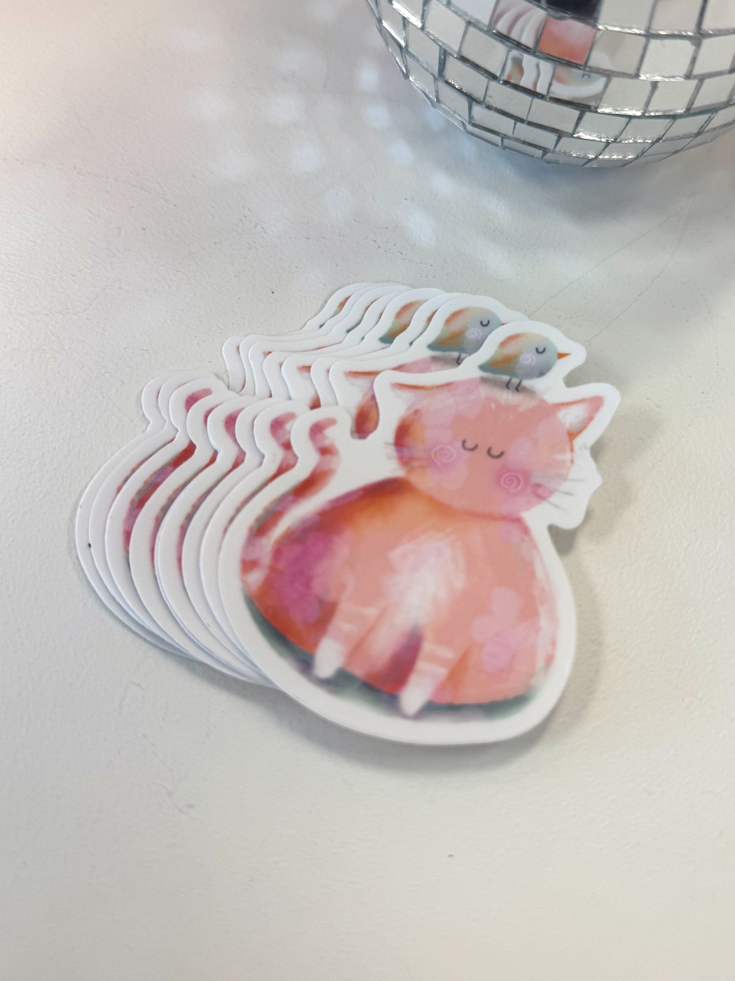 Cat + Bird Sticker