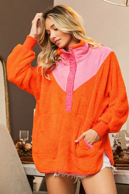 Pink & Orange Pullover