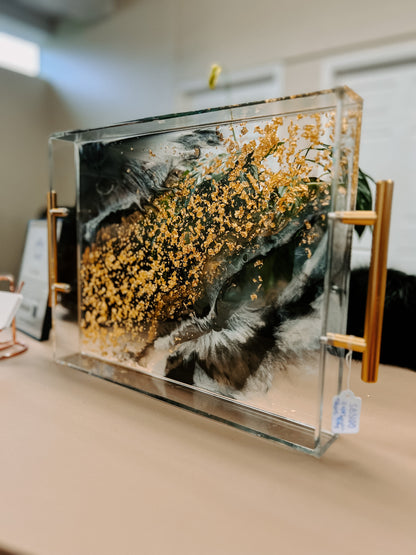 Gold & Black Acrylic with Resin Tray