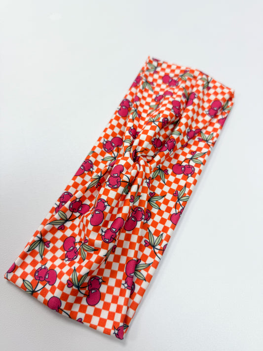 Cherry Checkered Headband