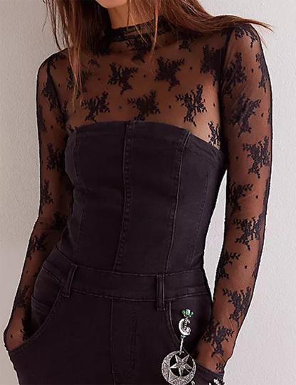 Floral Mesh Top