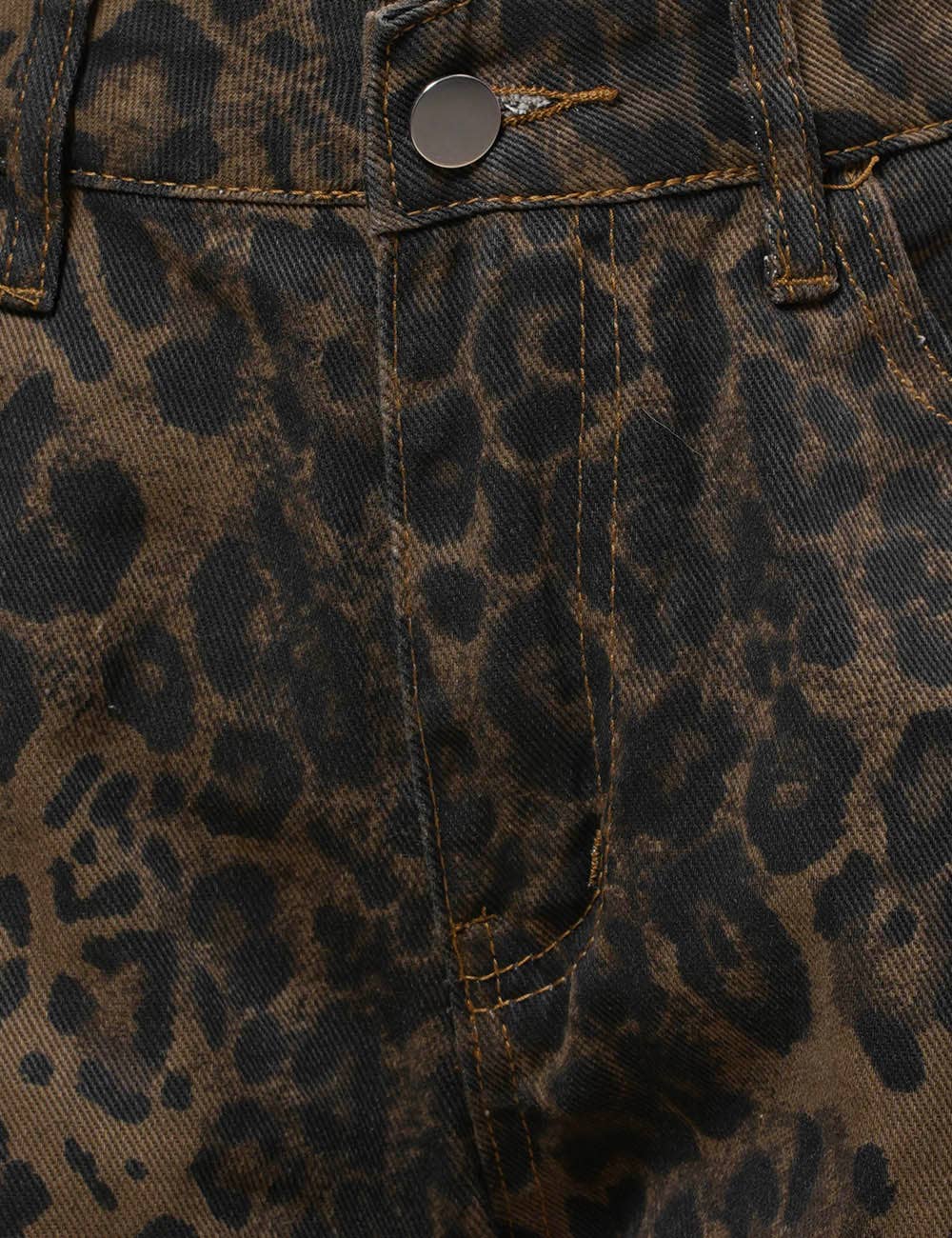 Leopard Denim Barrel Jeans