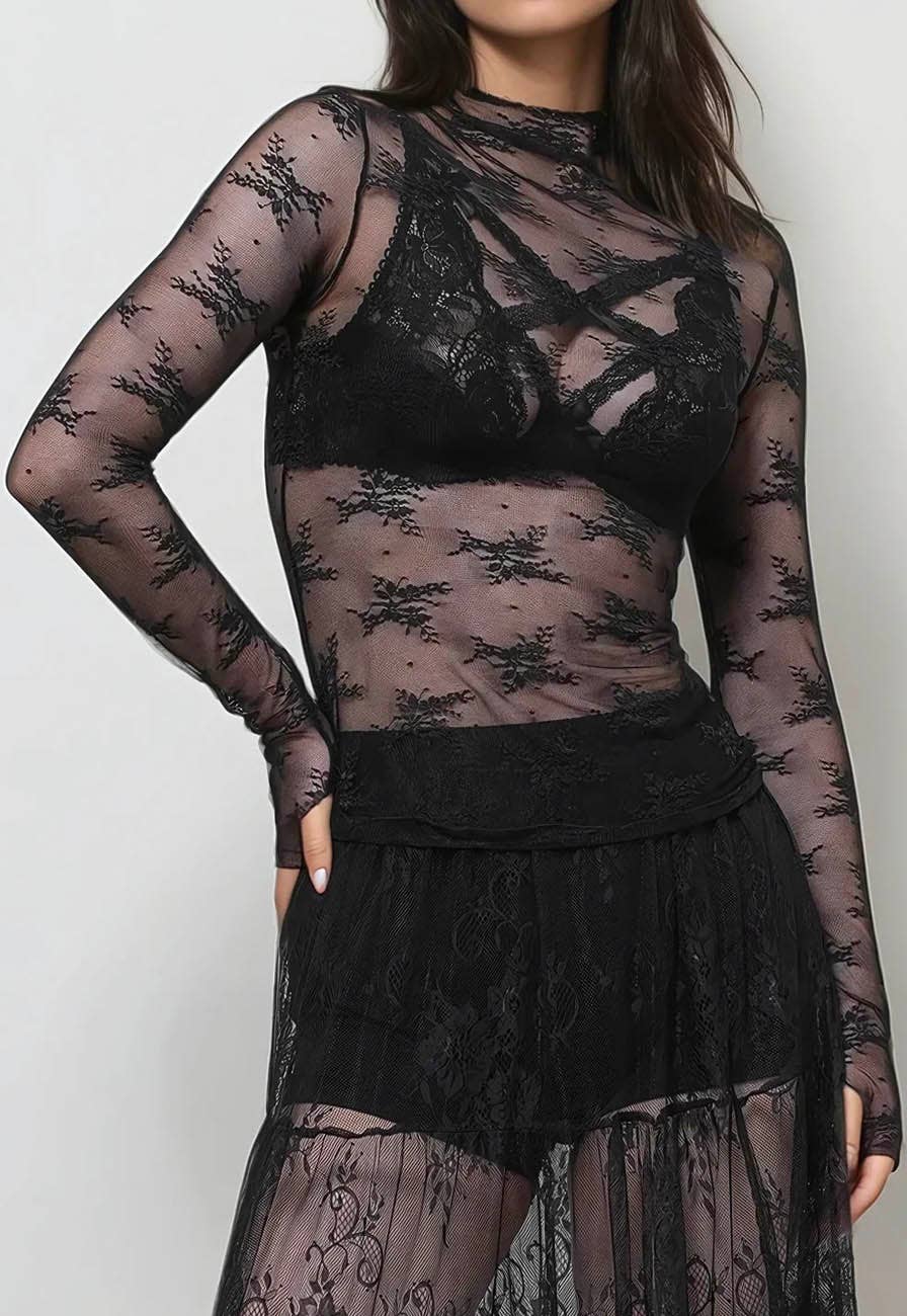 Floral Mesh Top