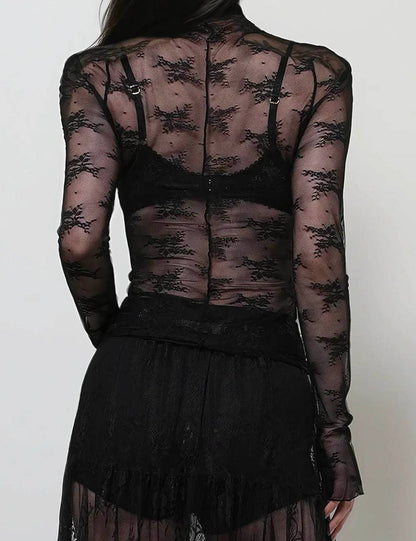 Floral Mesh Top