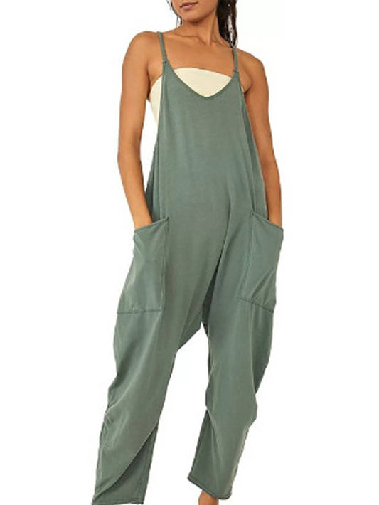 Double Shoulder Sage Jumpsuit