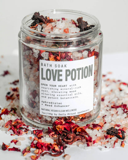 Love Potion Bath Soak Glass Jar