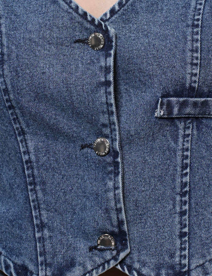 V-Neck Denim Vest