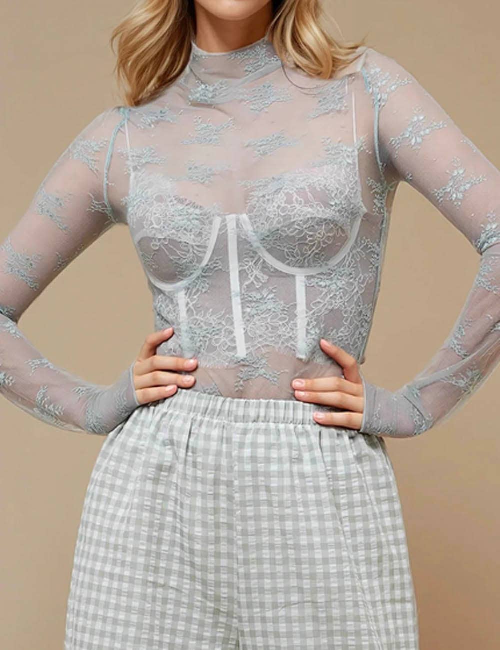 Floral Mesh Top