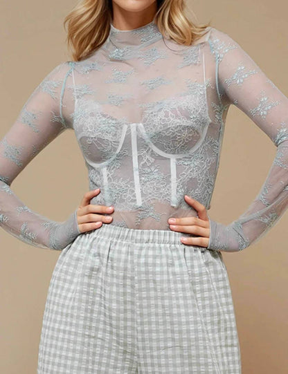 Floral Mesh Top