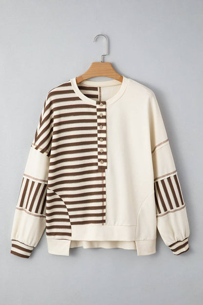 Stitched Patchwork Oversized Pullover