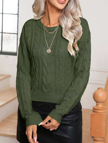 Deep Green Twist Knitted Sweater