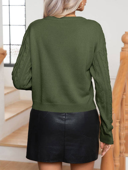 Deep Green Twist Knitted Sweater