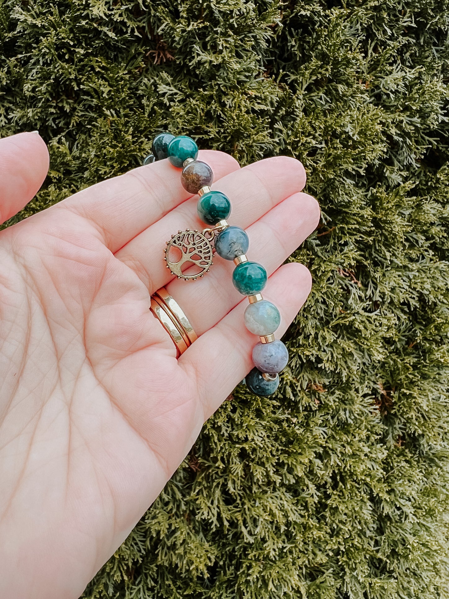 India Stone and Tree of Life Bracelet