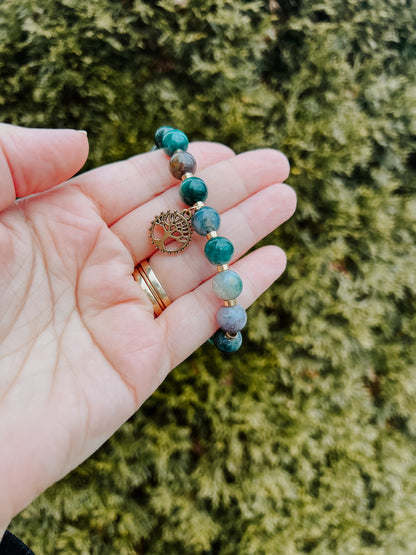 India Stone and Tree of Life Bracelet