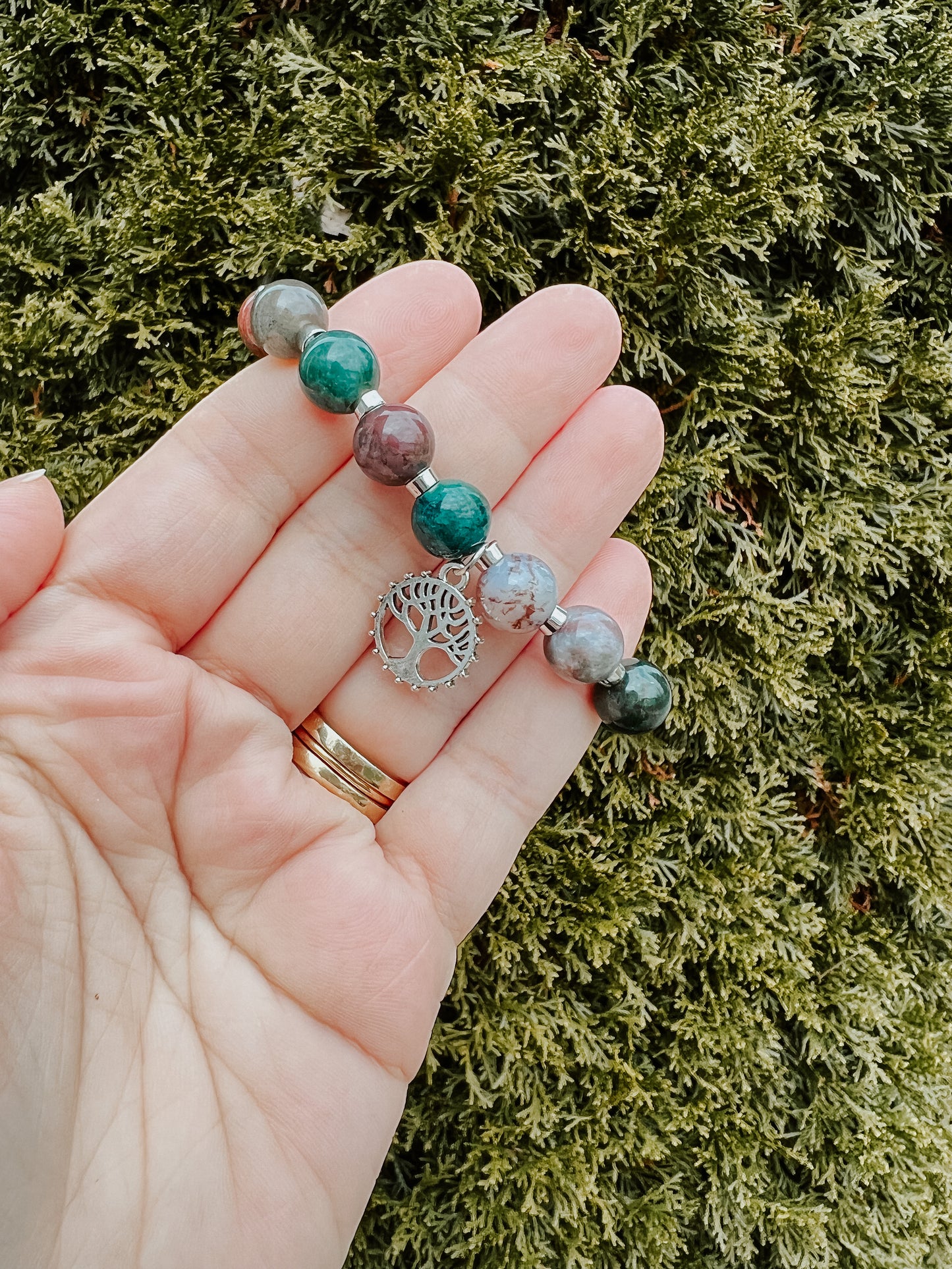 India Stone and Tree of Life Bracelet